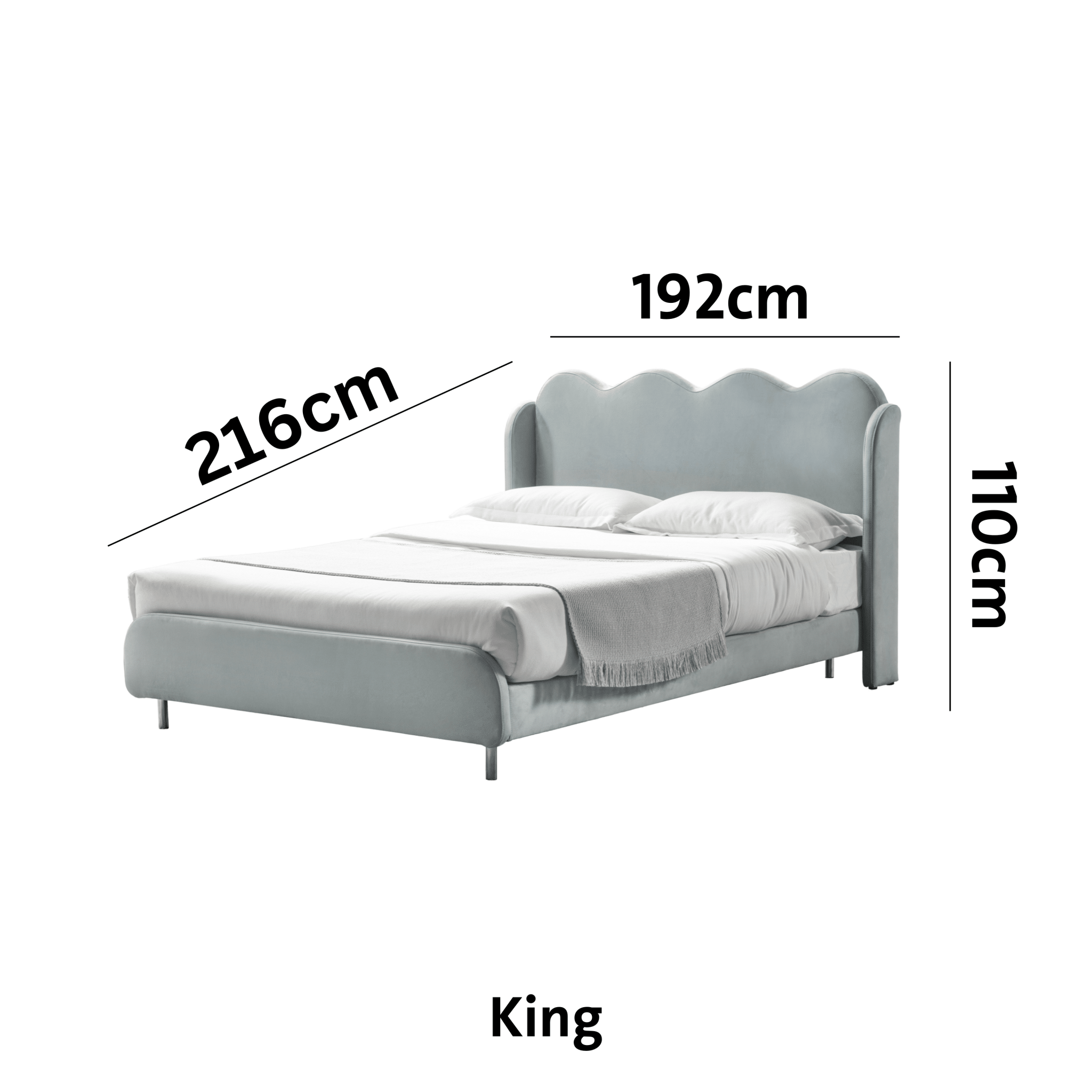 Starlit Sleeper Grey King Bed x W196