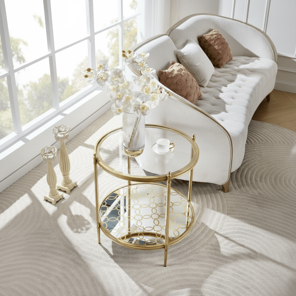 The Golden Vista Round End Table