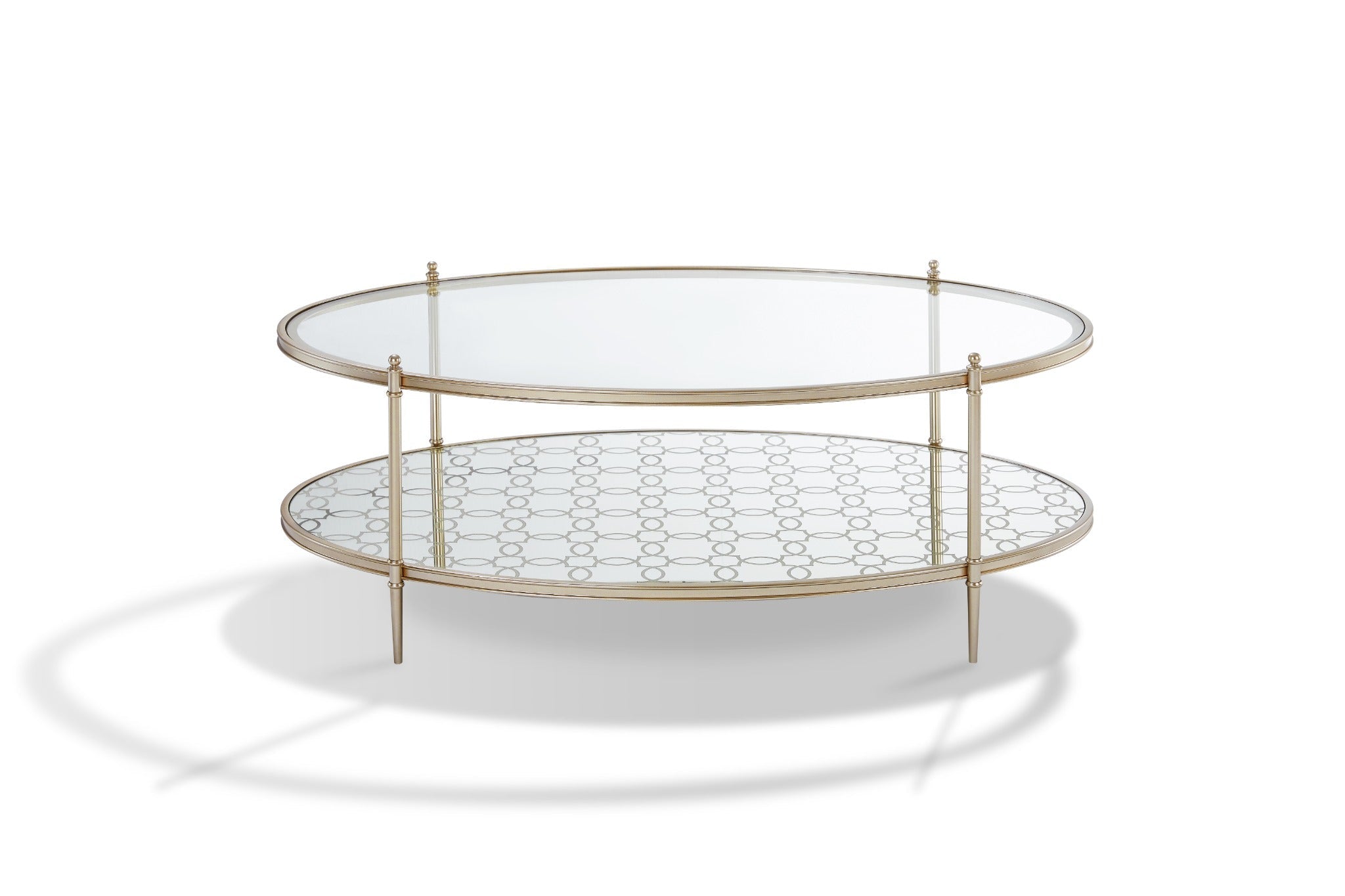 The Silver Vista Oval Cocktail Table