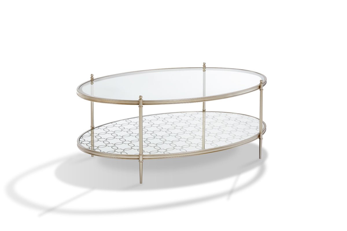 The Silver Vista Oval Cocktail Table