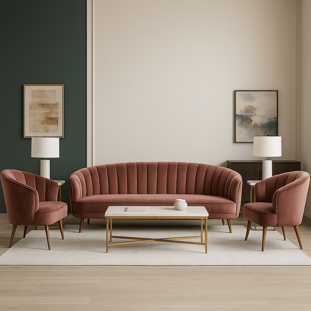 Tovy Lilac Sofa Set