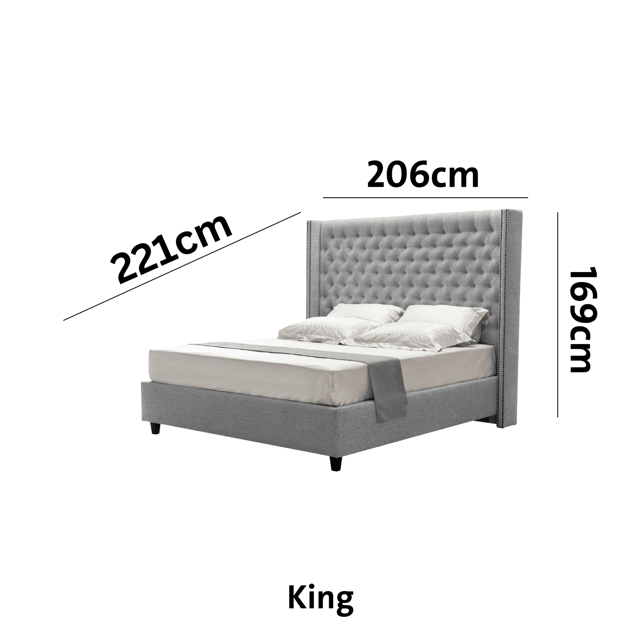 Starlit Sleeper Grey King Bed x W196