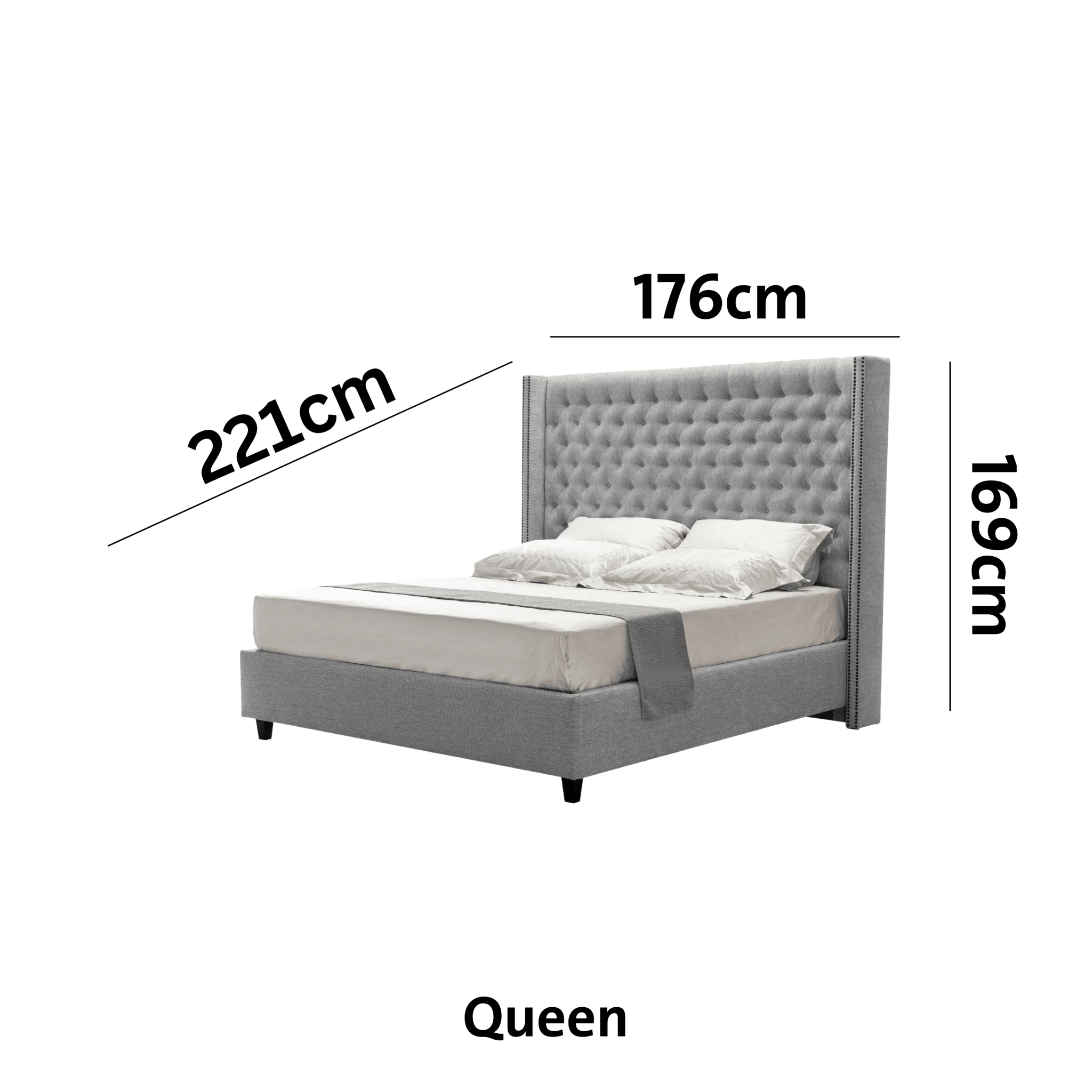 Starlit Sleeper Grey King Bed x W196