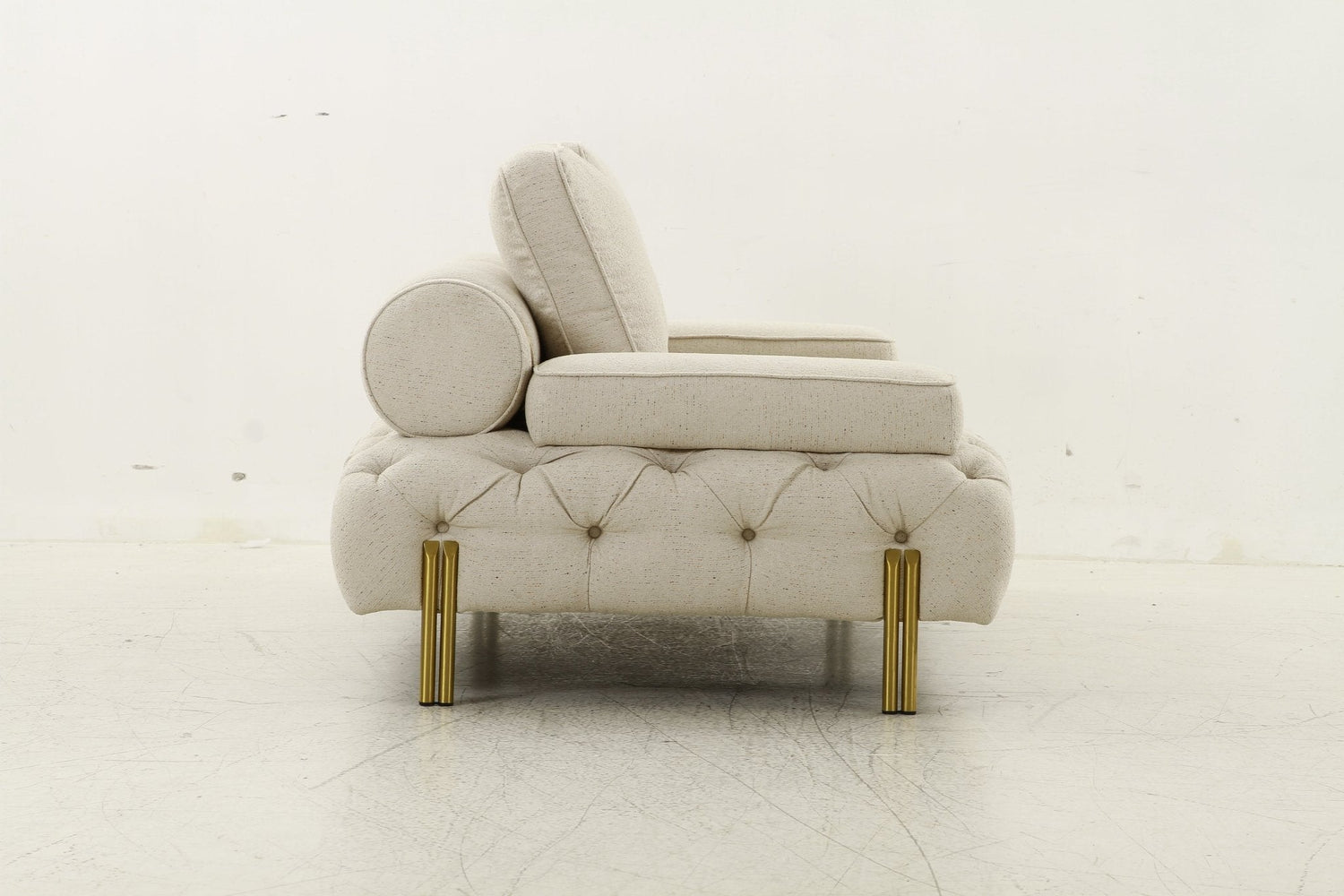 Tufting Beige 2 Seater Loveseat