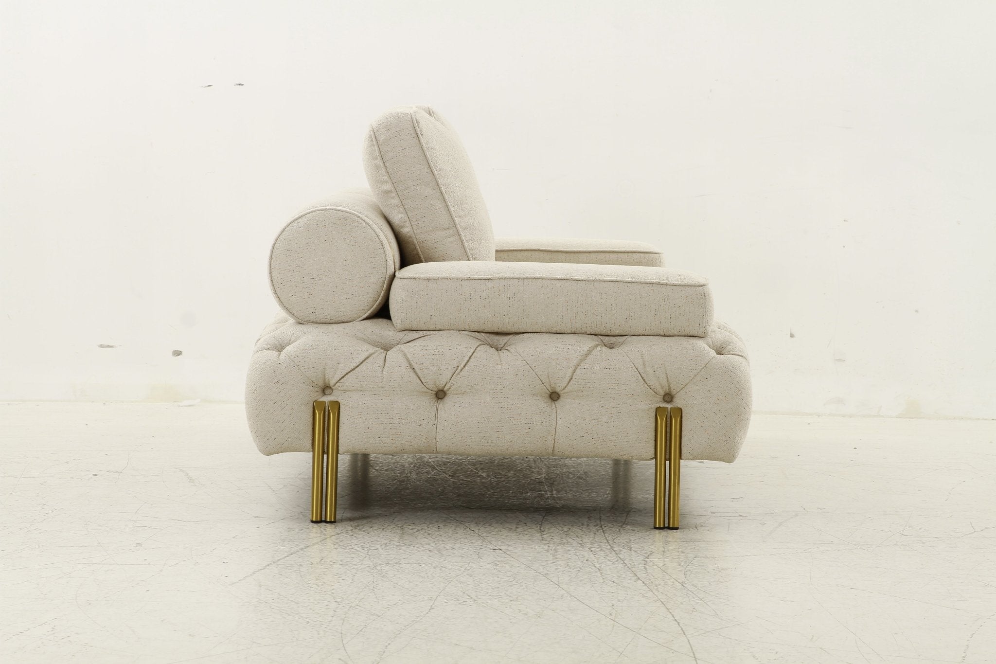 Tufting Beige 2 Seater Loveseat