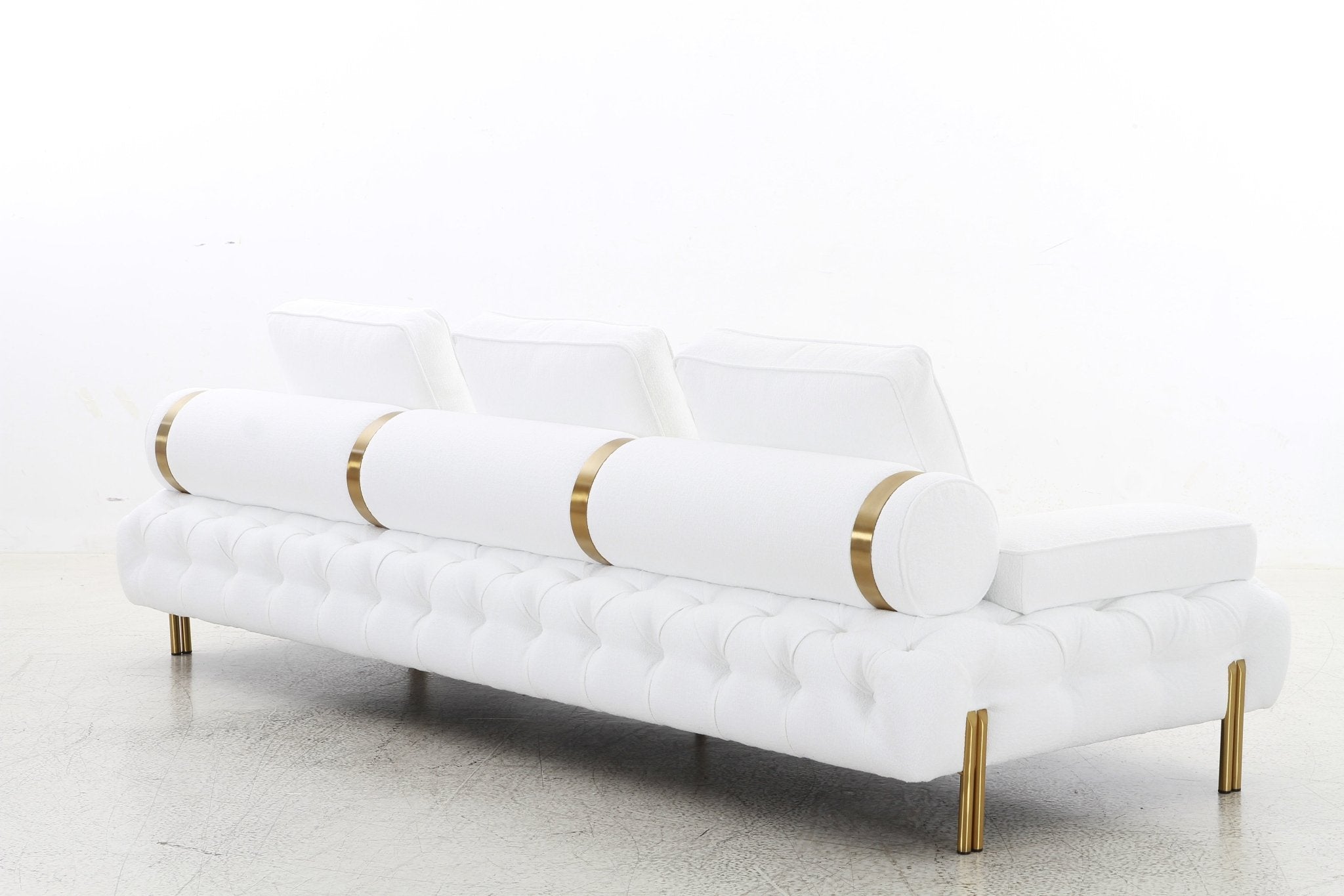 Tufting White 4 Seater Sofa
