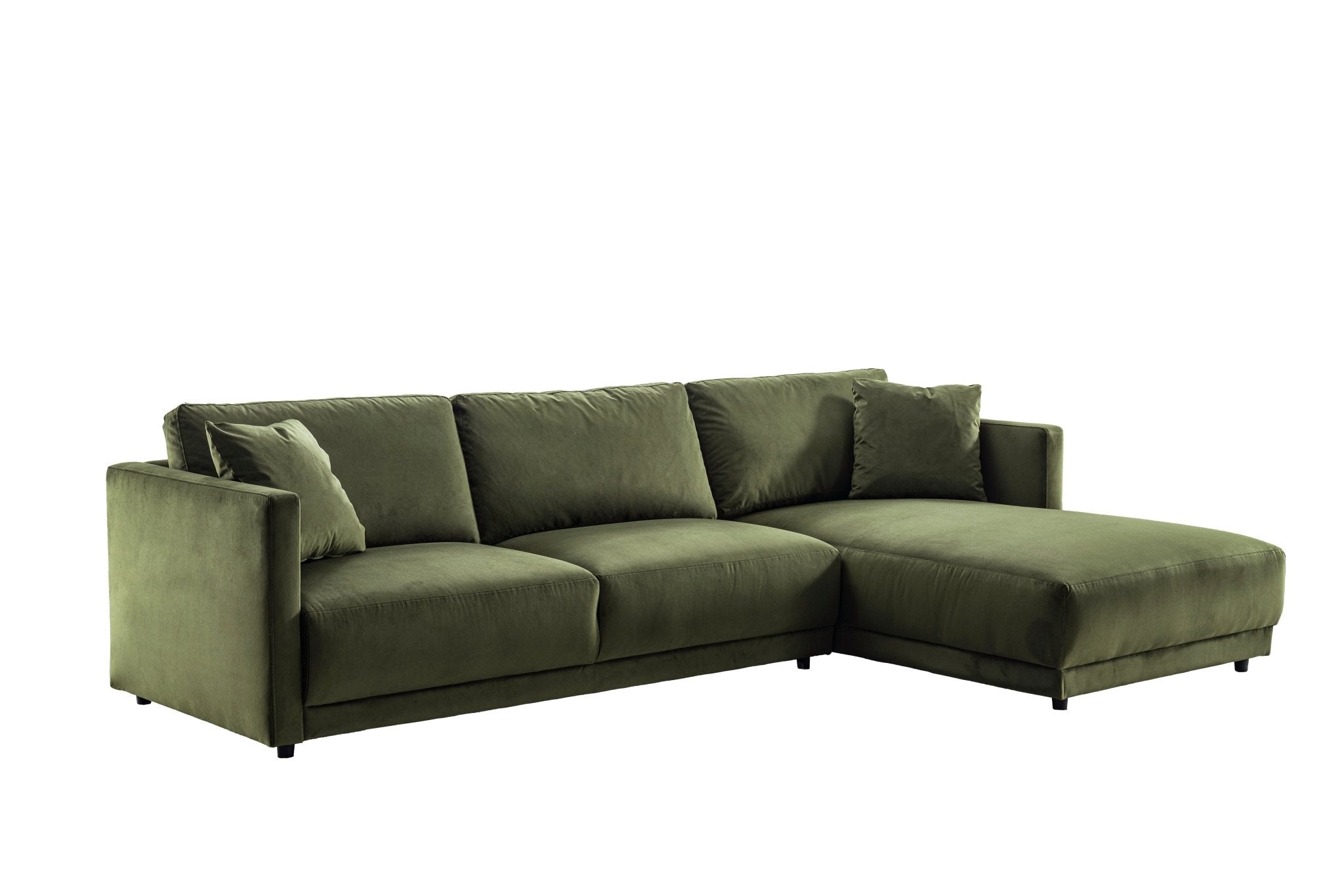 Velano Velvet Green Sectional Right