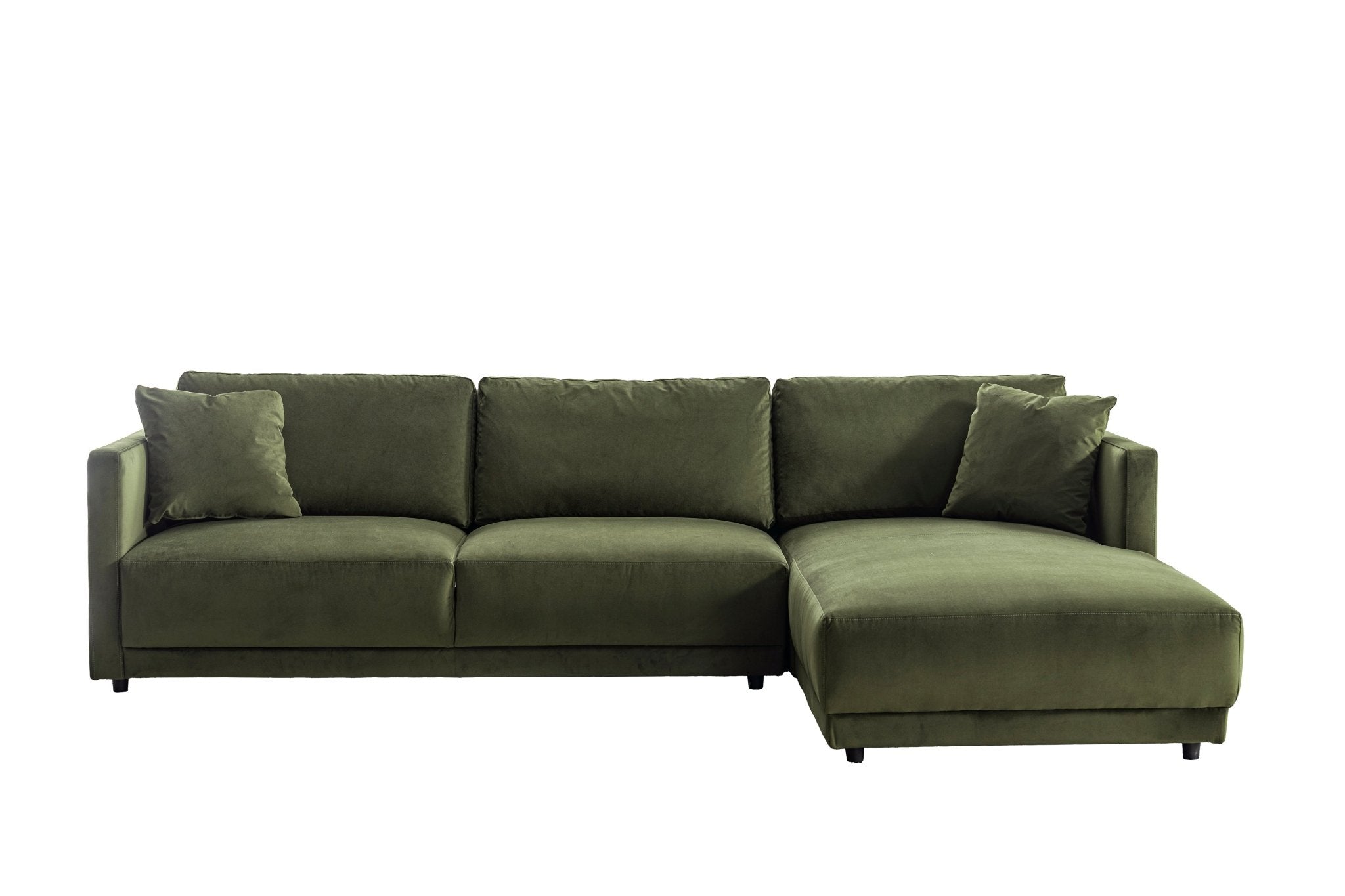 Velano Velvet Green Sectional Right