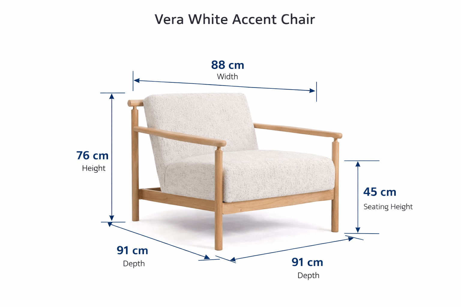 Vera White Accent Chair