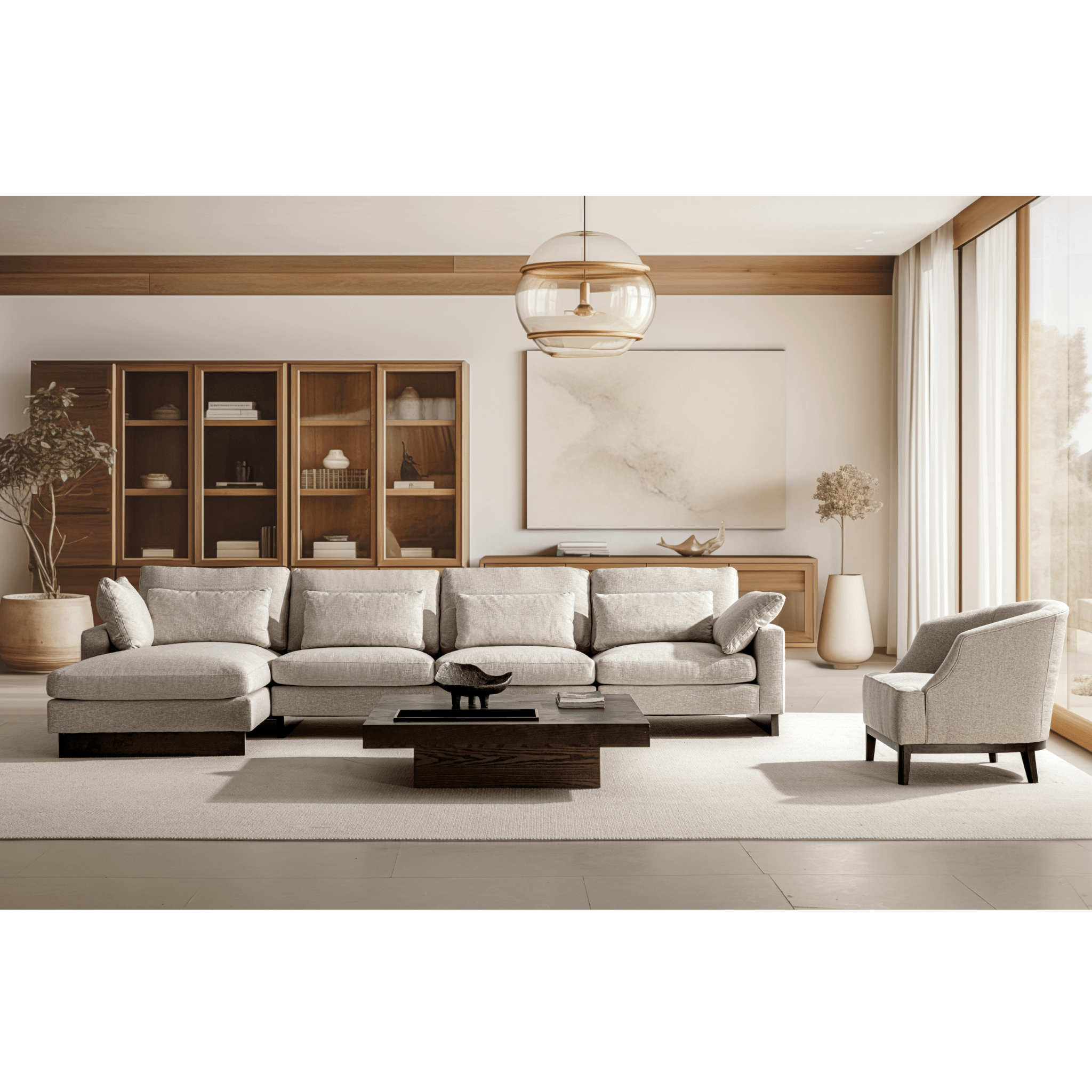 Violin Beige Left Chaise