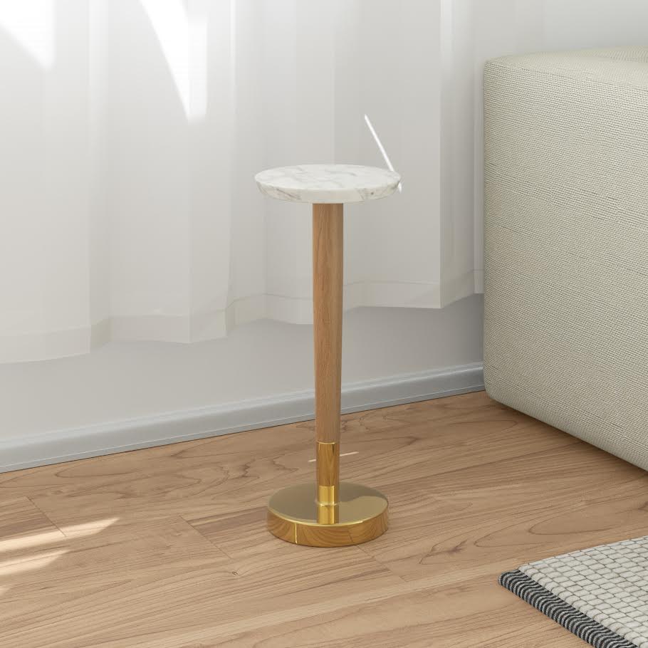 Warm Marble Accent Table