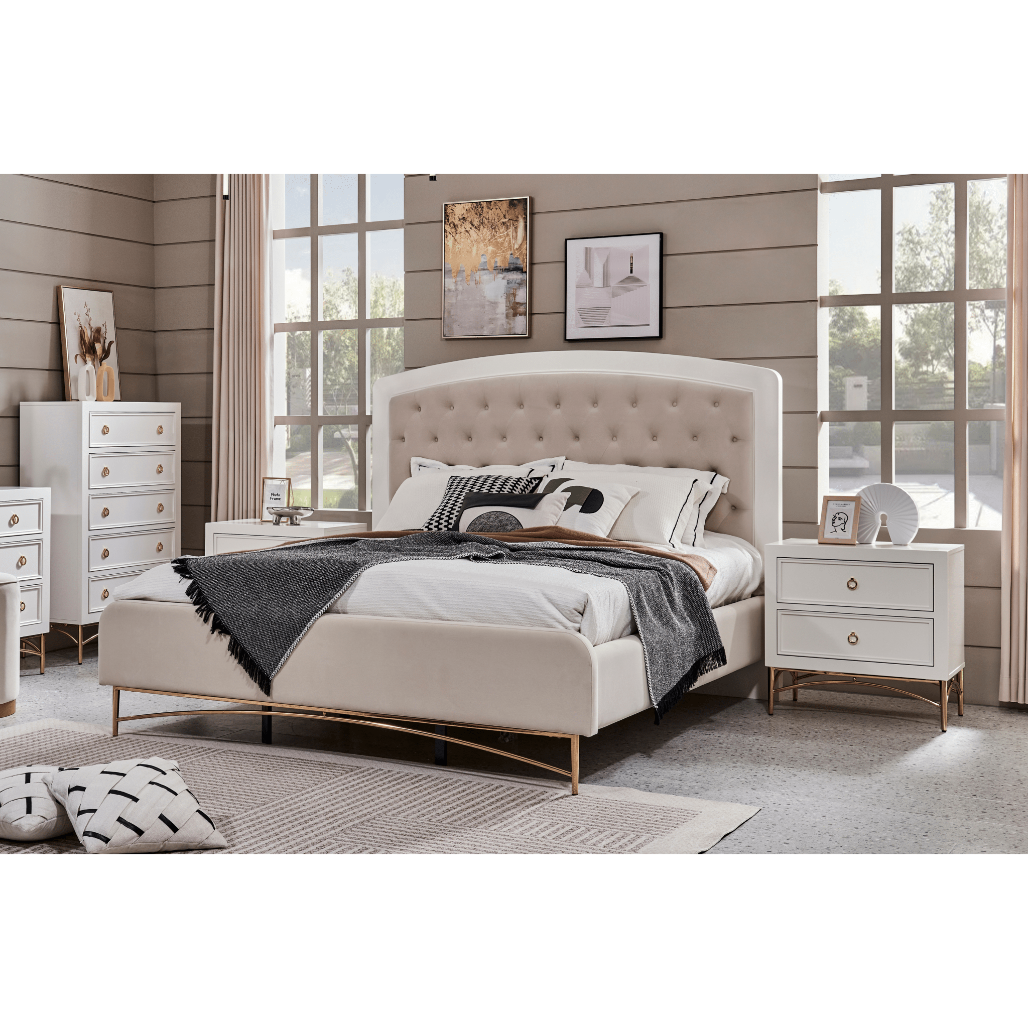 WHITE PEARL KING BED