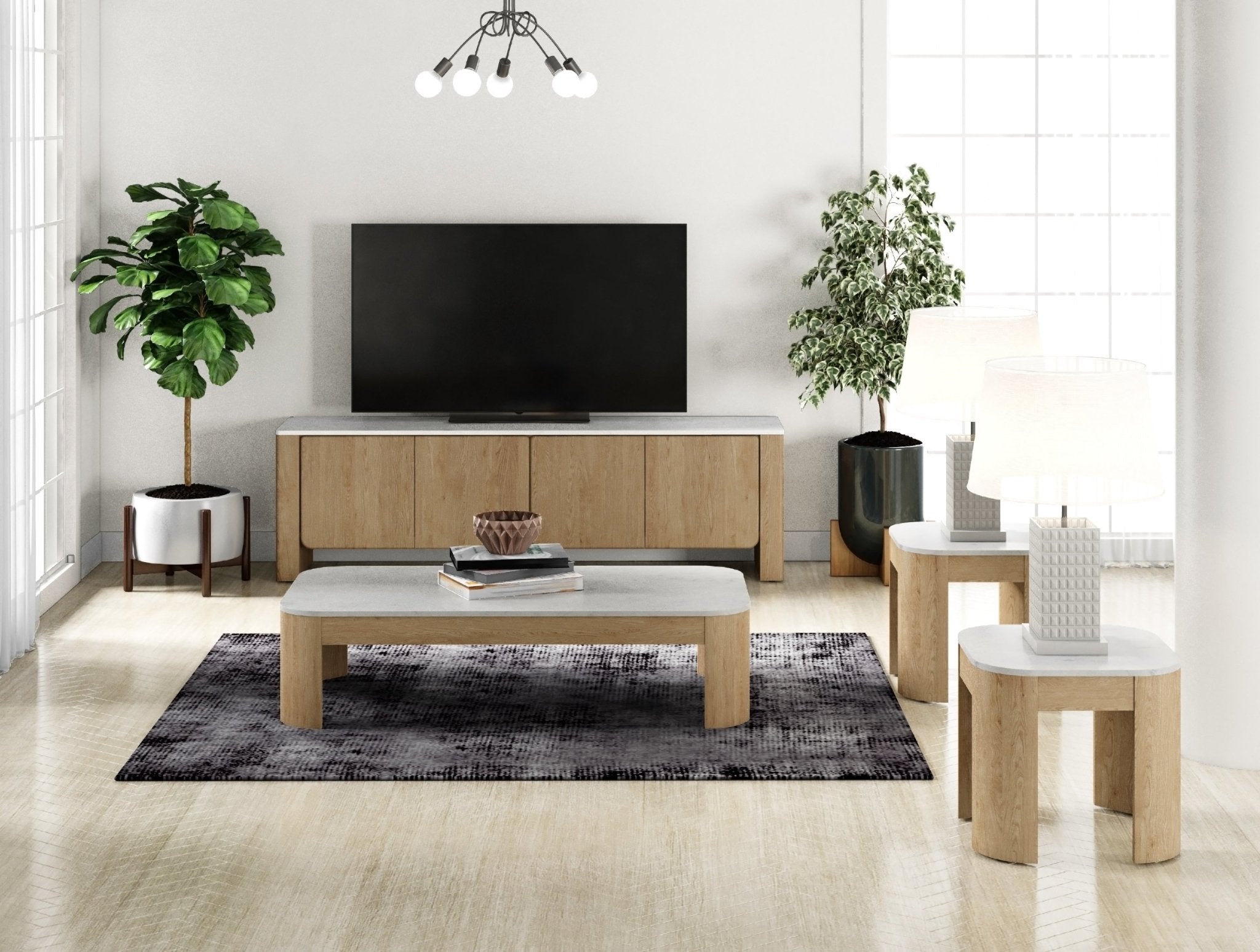 Wire Brushed Side Table