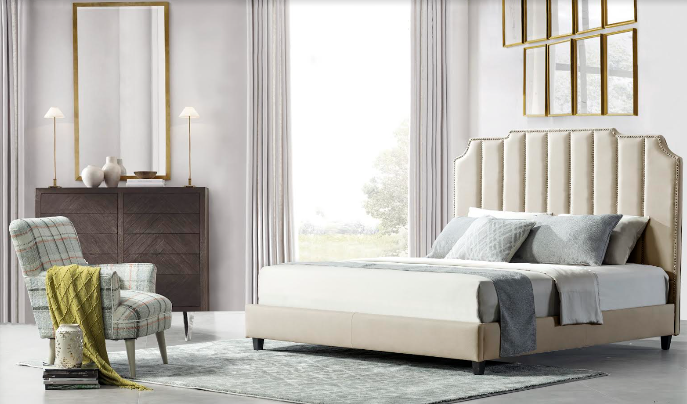 Cream Beauty Queen Bed (6562422358112)