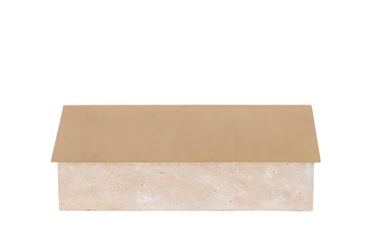 Asas Rect metal dish with marble base