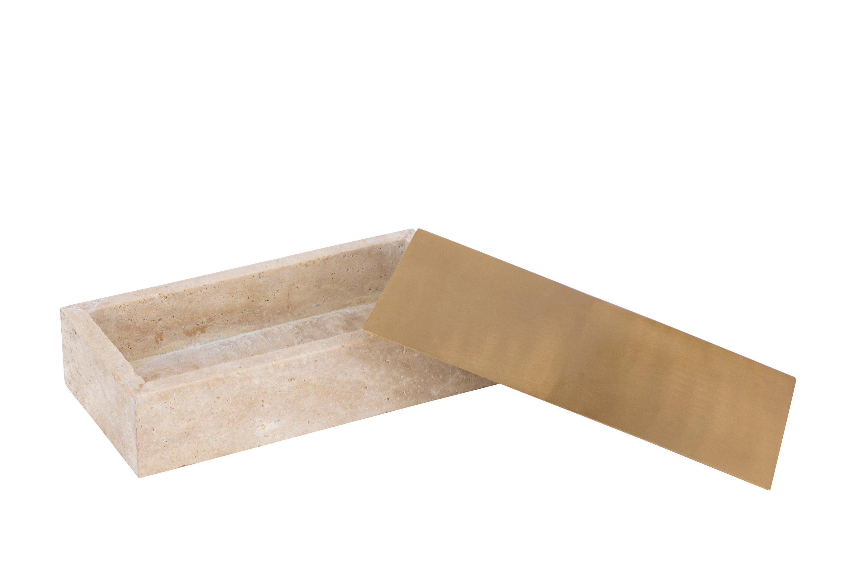 Asas Rect metal dish with marble base