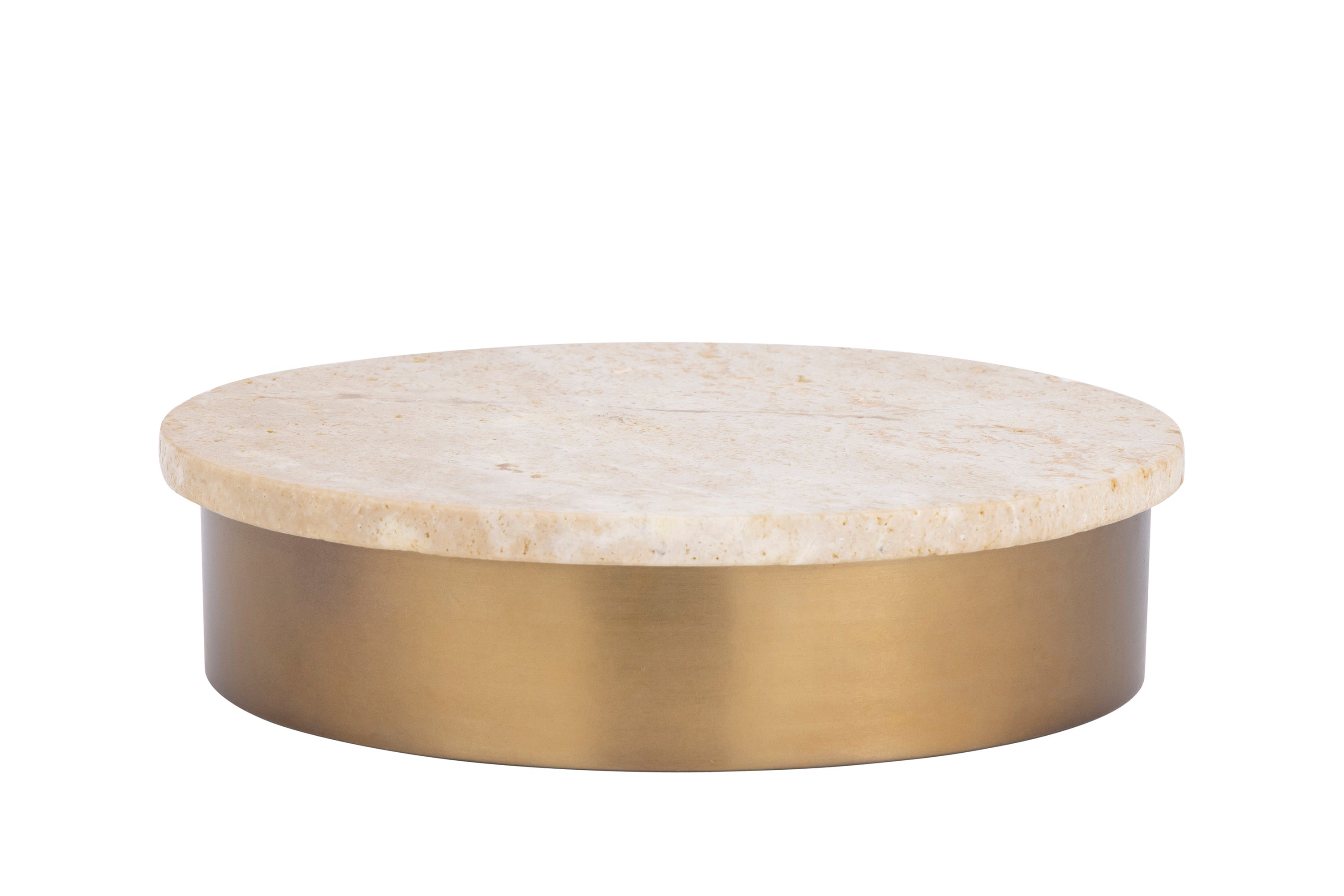 Asas Round marble dish with metal base
