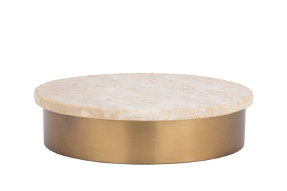 Asas Round marble dish with metal base