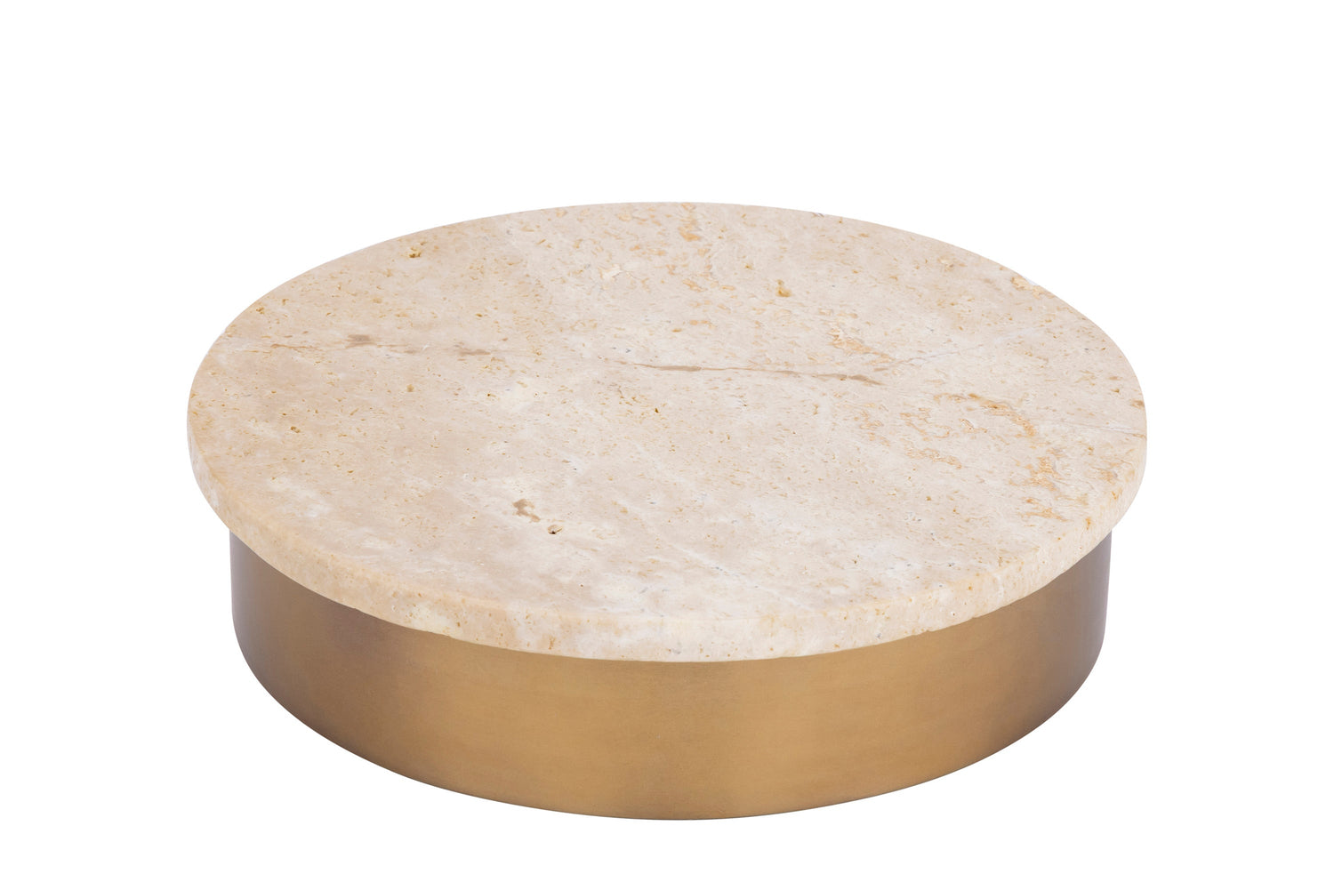 Asas Round marble dish with metal base