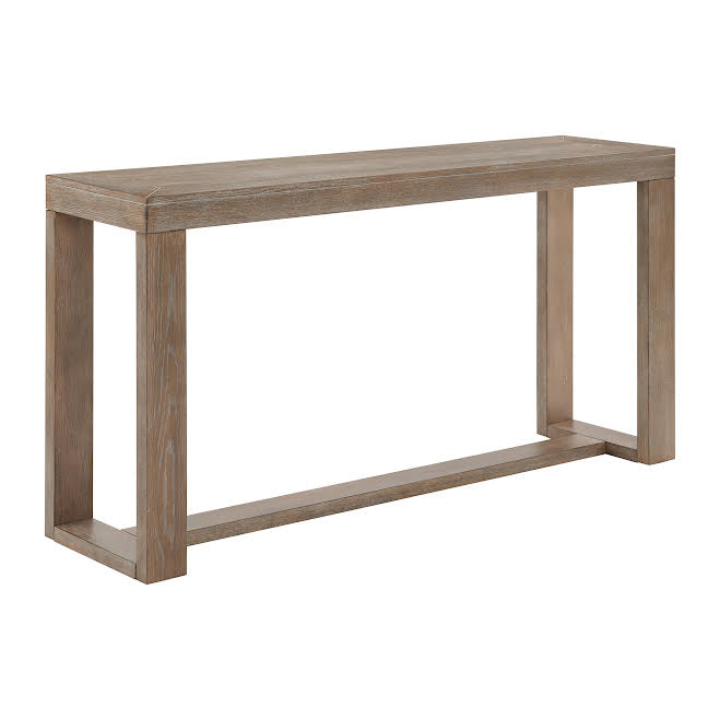 Glass Top Weatherd Gray Sofa Table