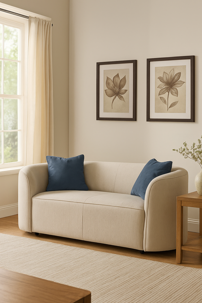 Dana Beige Mustard Loveseat (182cm)