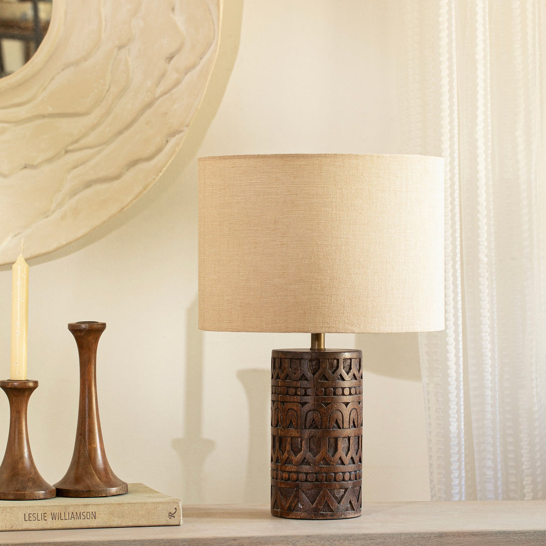 Wooden Lamp W/Shade 1004TLN