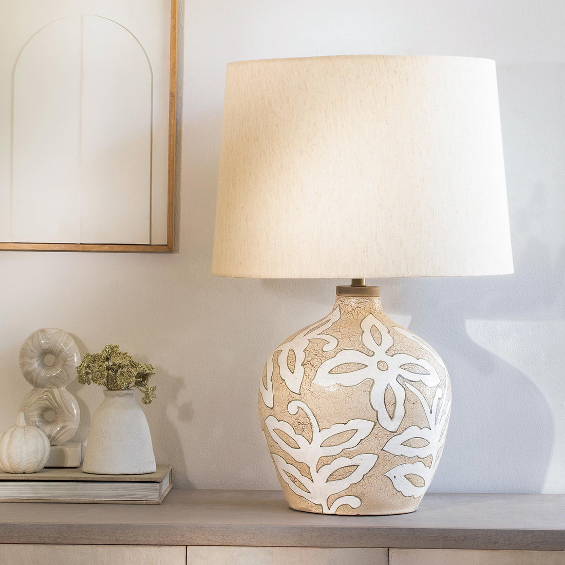 Terracotta Lamp W/Shade 1005TLN