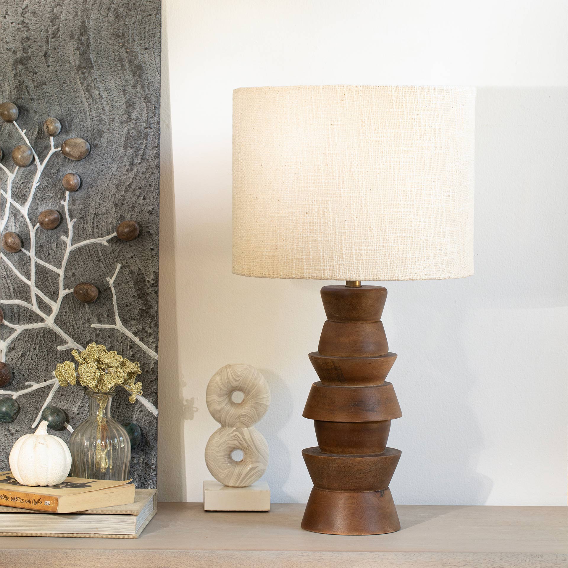 Wooden Lamp W/Shade 1023VLN