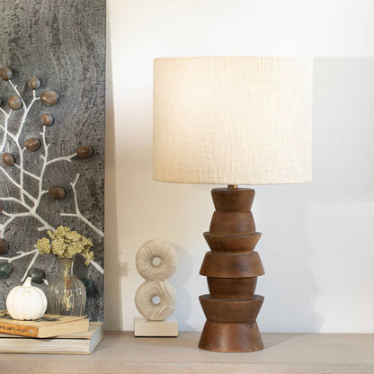 Wooden Lamp W/Shade 1023VLN