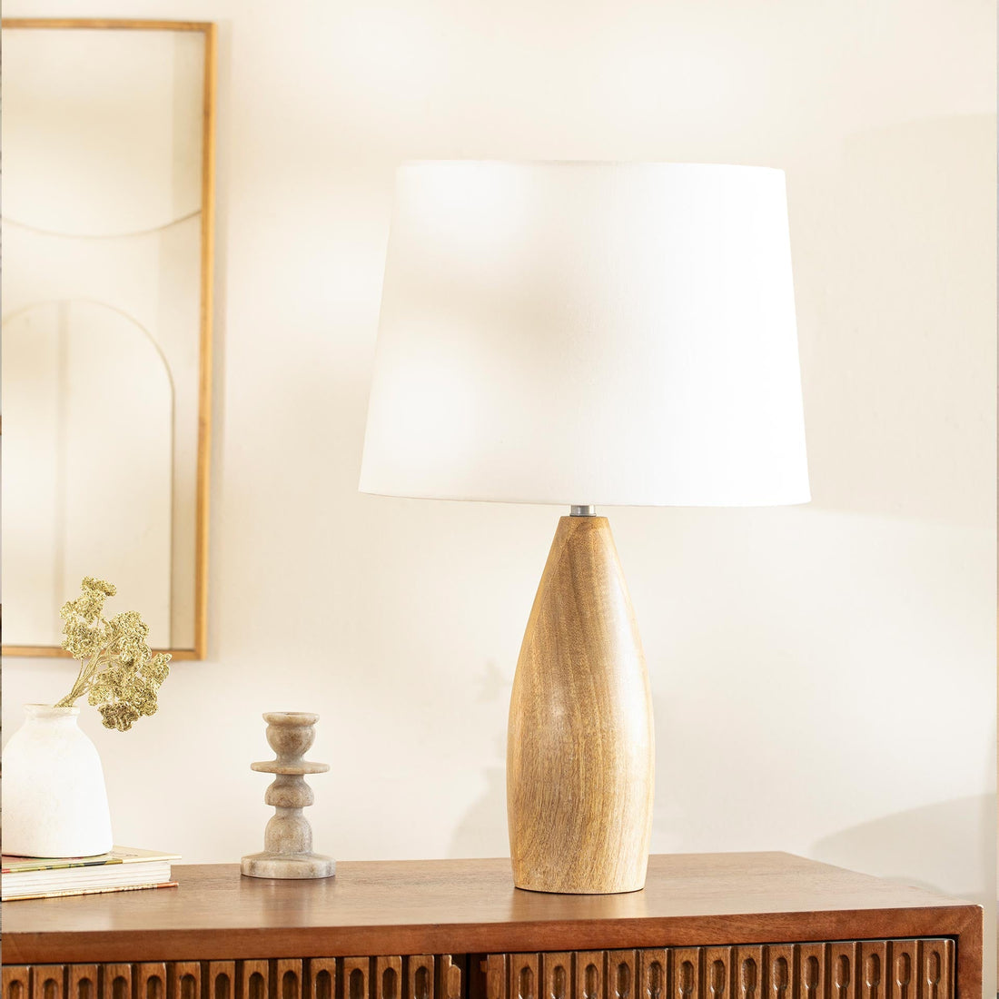 Wooden Lamp W/Shade 1027TLM