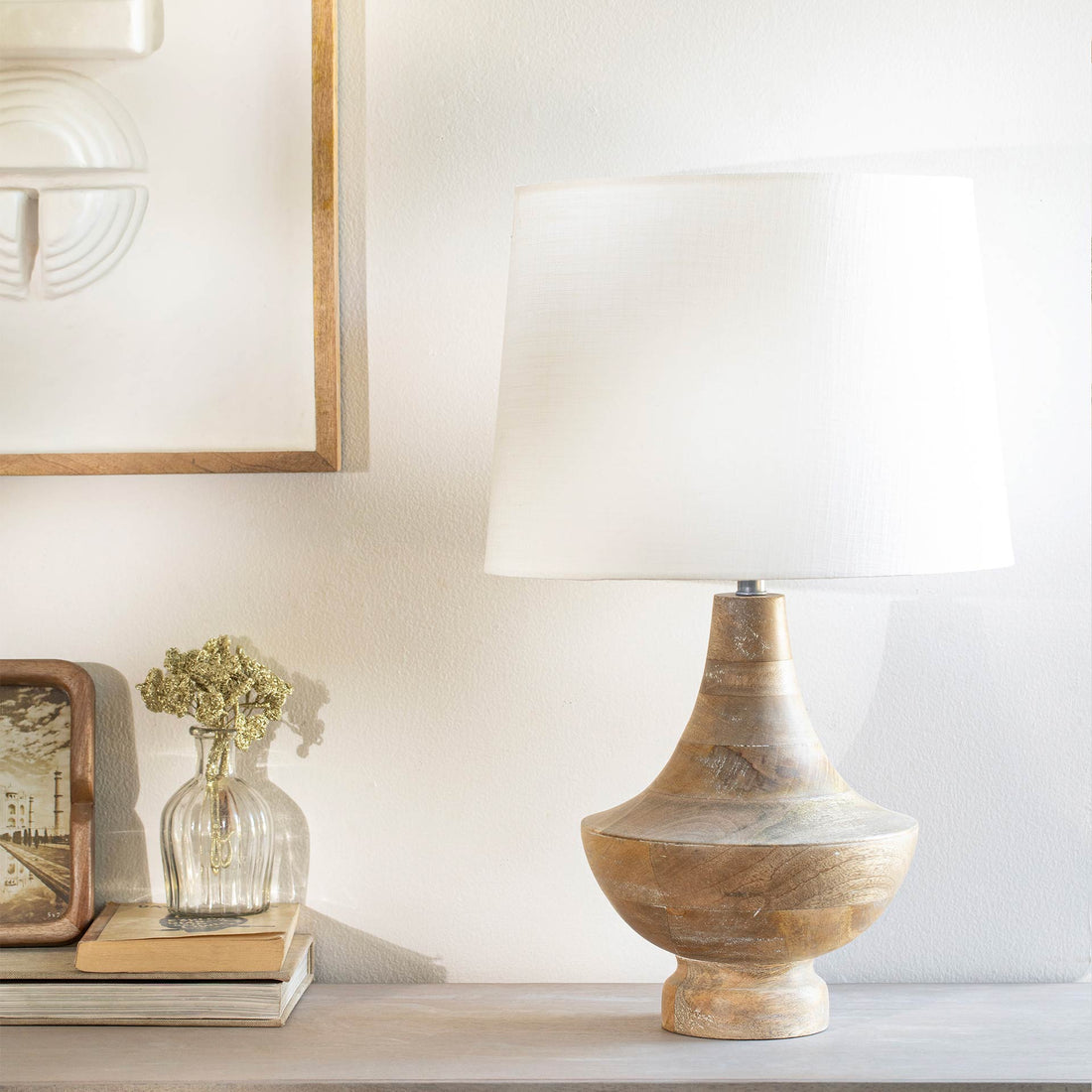 Wooden Lamp W/Shade 1028TLM