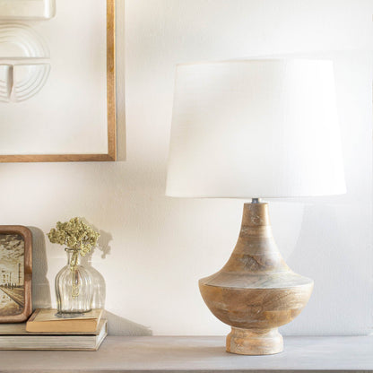 Wooden Lamp W/Shade 1028TLM