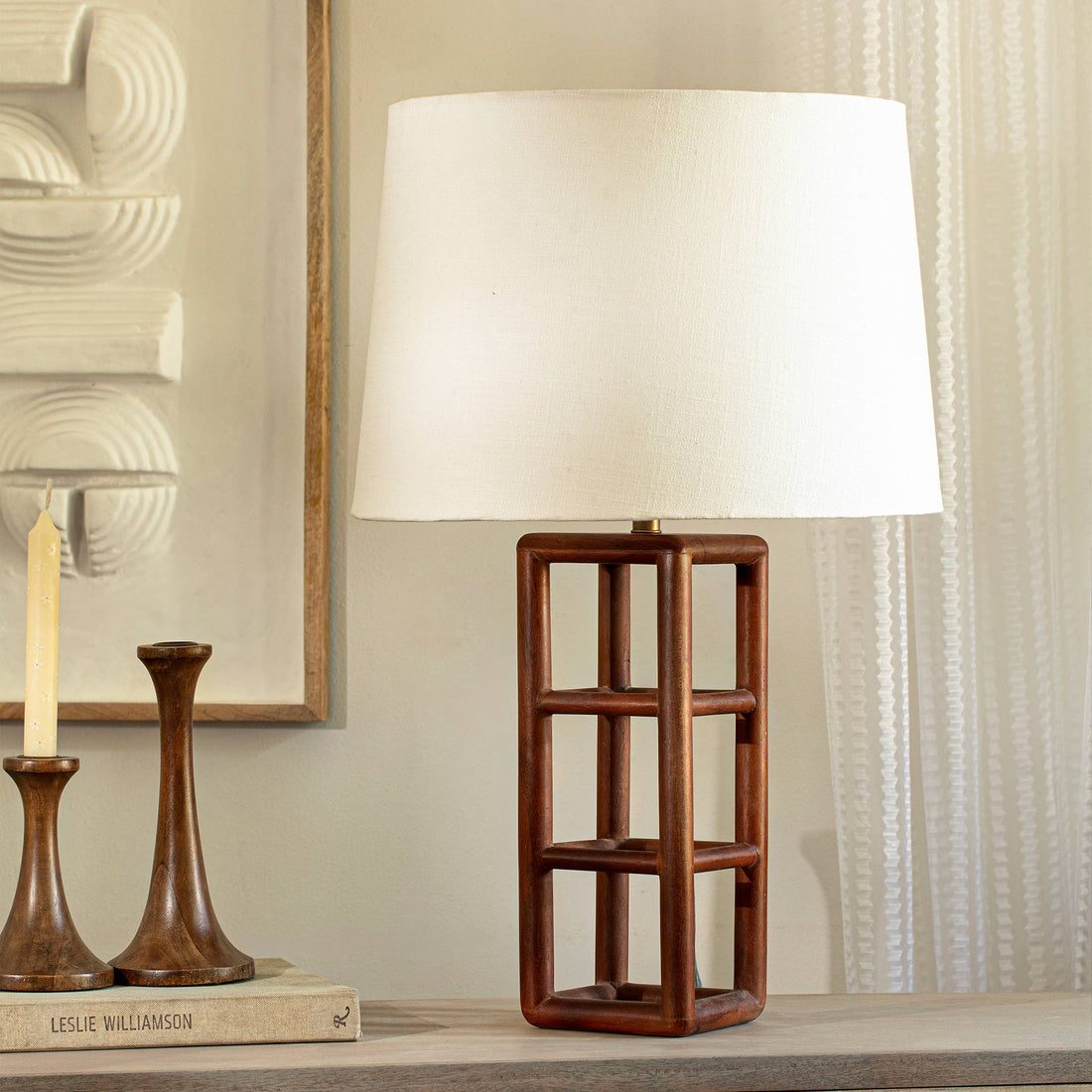 Wooden Lamp W/Shade 1030TLN