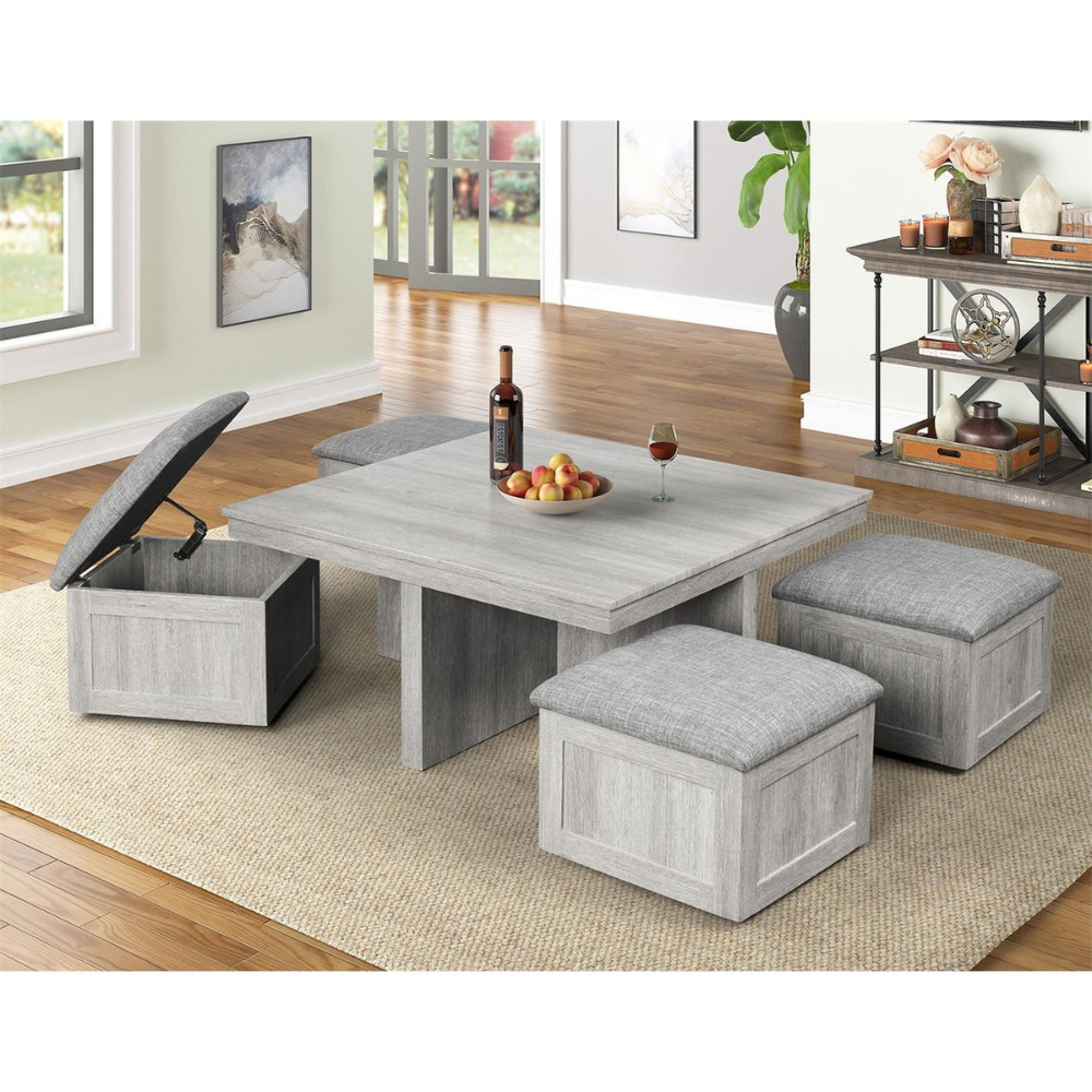 Uster Coffee Table W/ Four Stools (6629947244640)