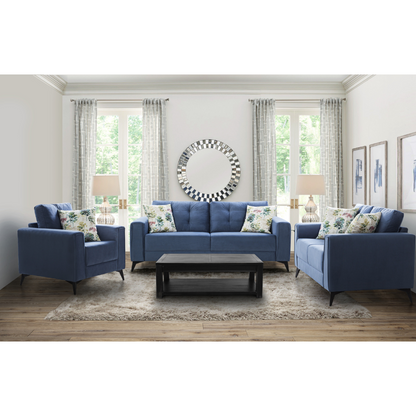 Brandon Beloved Dark Blue Loveseat (6645528920160)