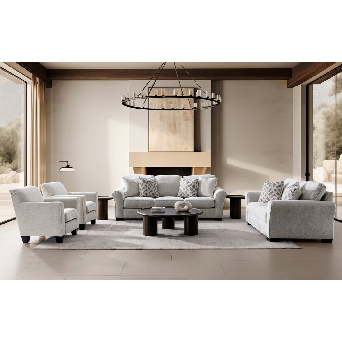 Dillon Grey Living Room Set + FREE RUG