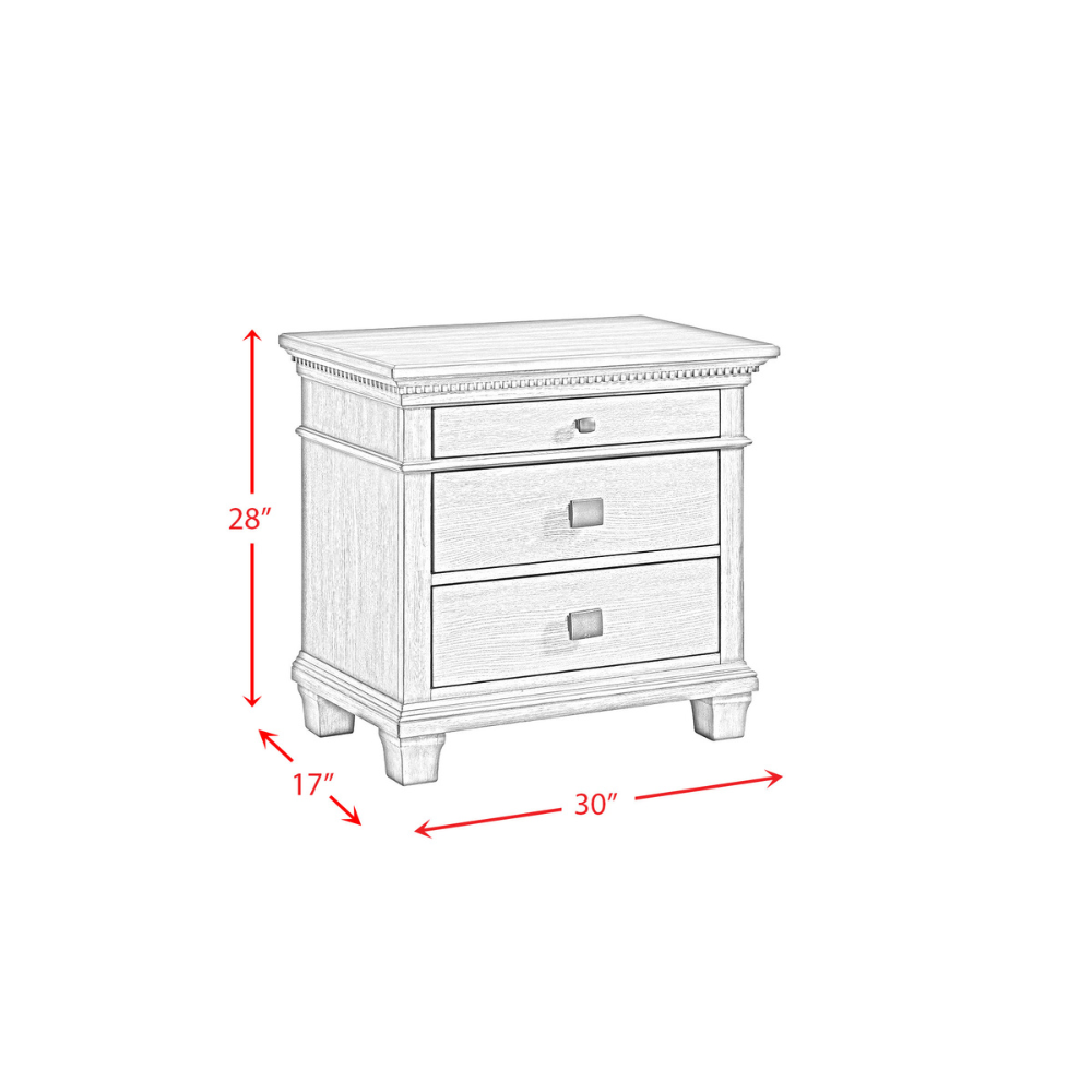 Crawford Grey Nightstand