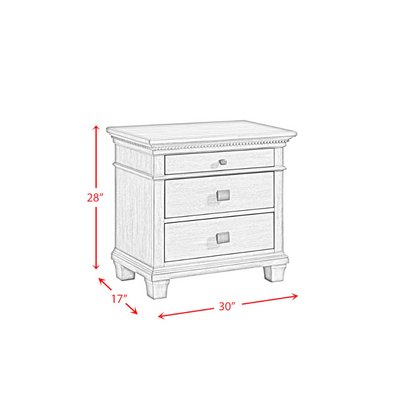 Crawford Grey Nightstand