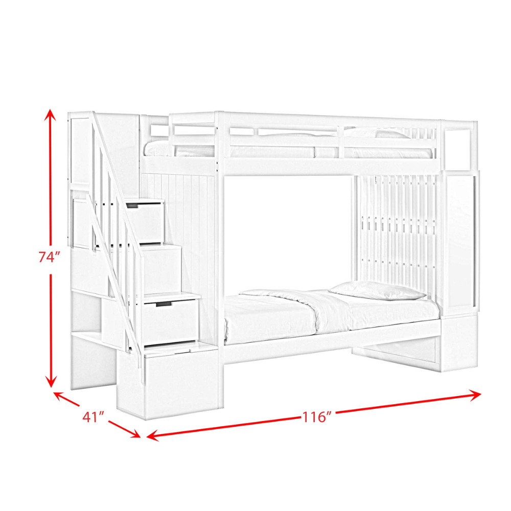 Brian Twin Over Twin Bunk Bed In White (6630958301280)