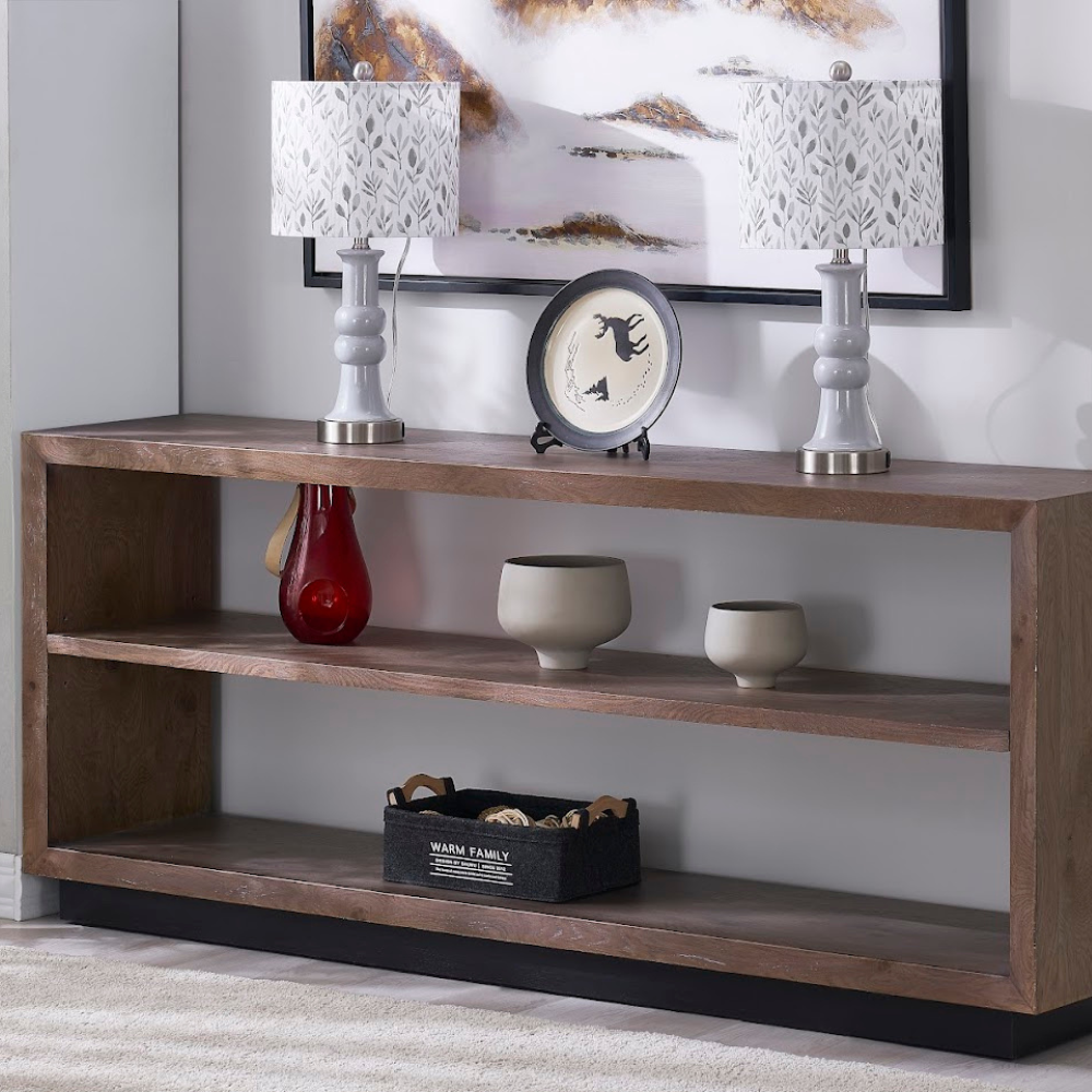 Oak Wood Console TABLE (6650905428064)