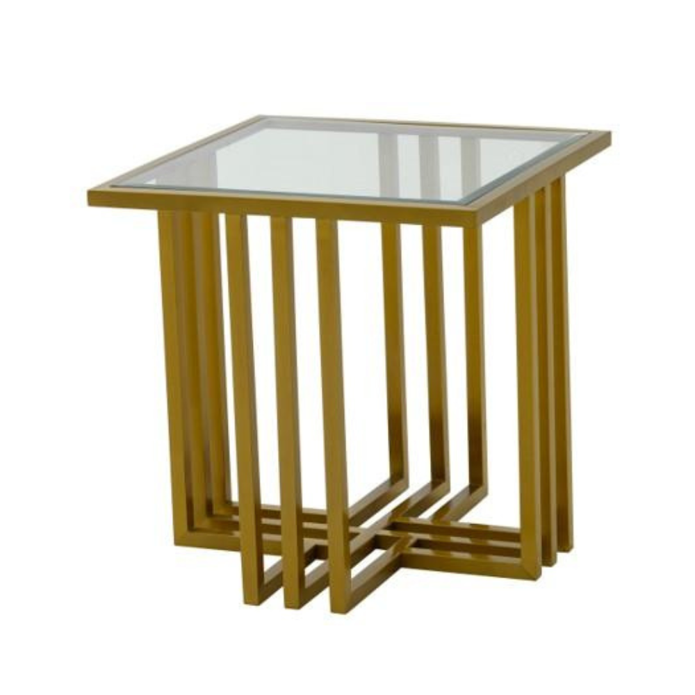 Golden Brushed End Table (8785156211009)