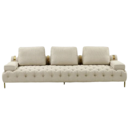 Tufting Beige 4-Seater Sofa (280cm)