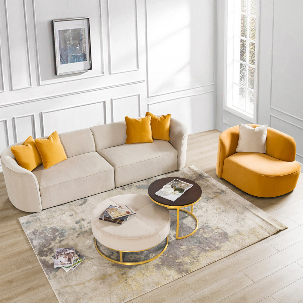 Dana Beige Mustard Chair