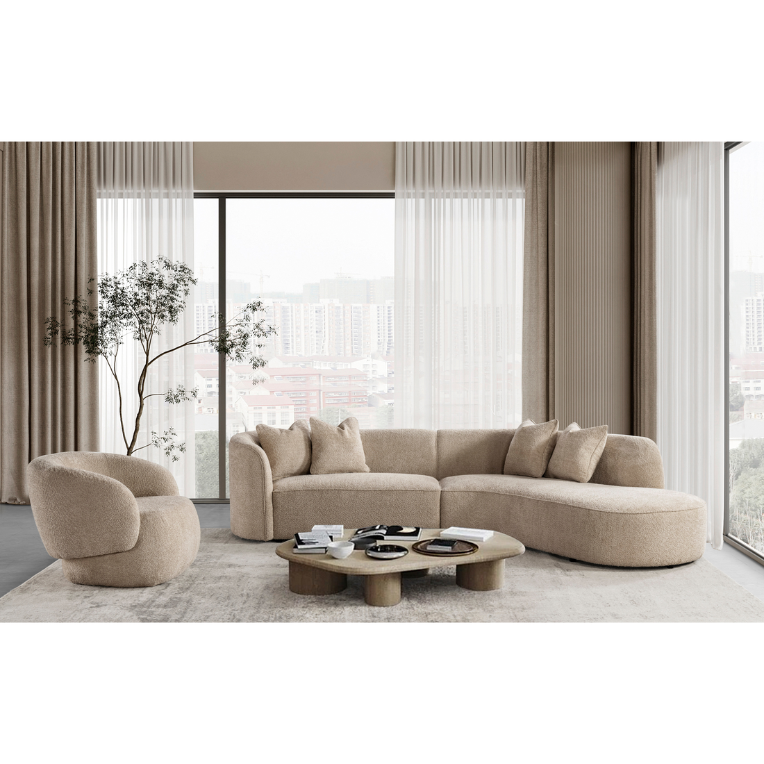Raya Beige Living Room Set HC02916KT