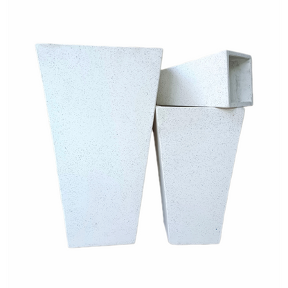 White Terrazzo Indoor/Outdoor Plant Pot By Roots45W*45D*81H.