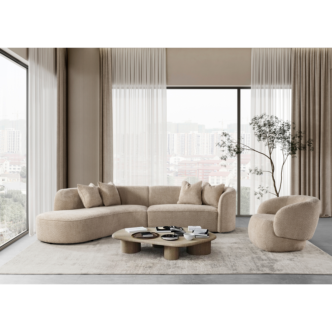 Raya Beige Living Room Set HC02915KT
