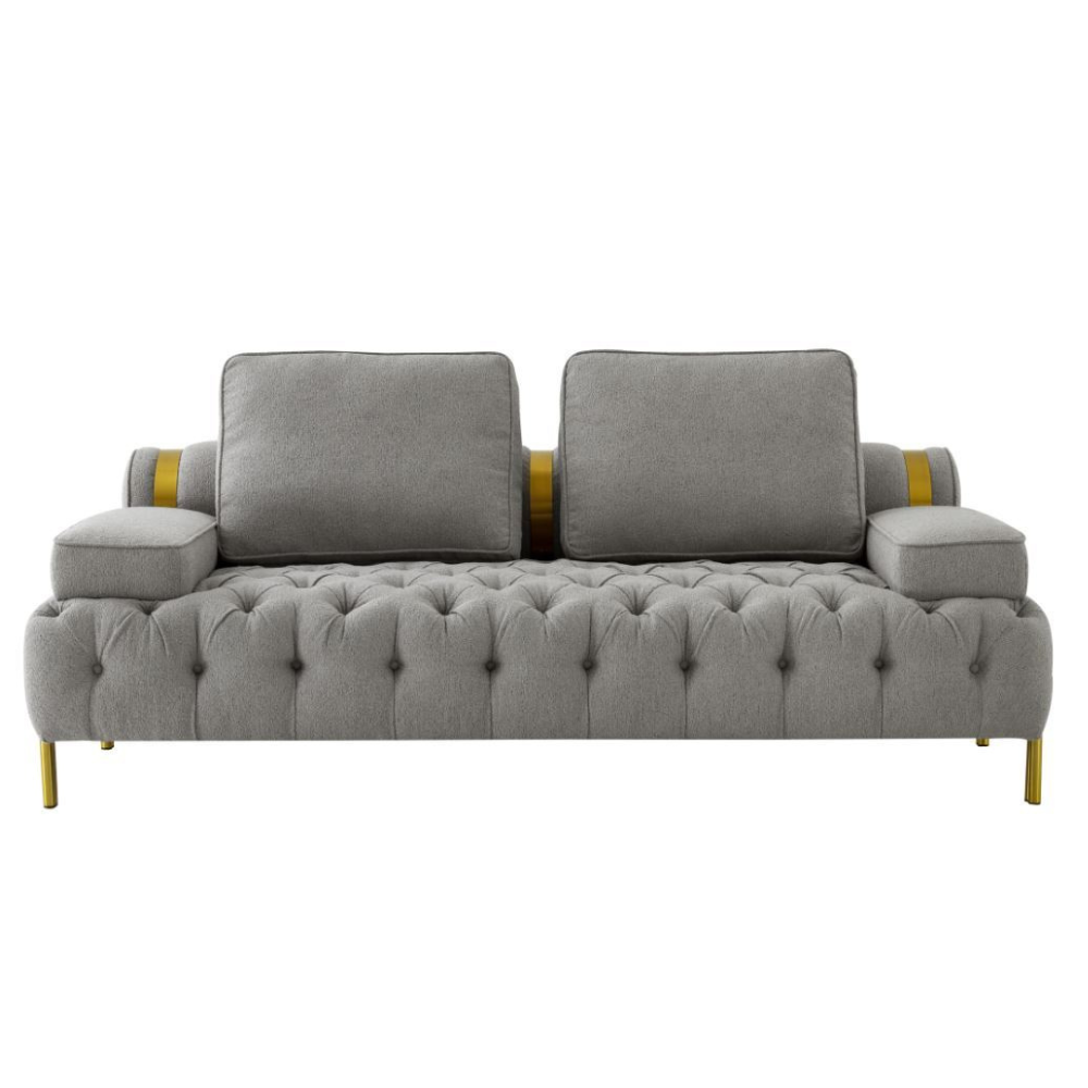 Tufting Grey 2 Seater Loveseat