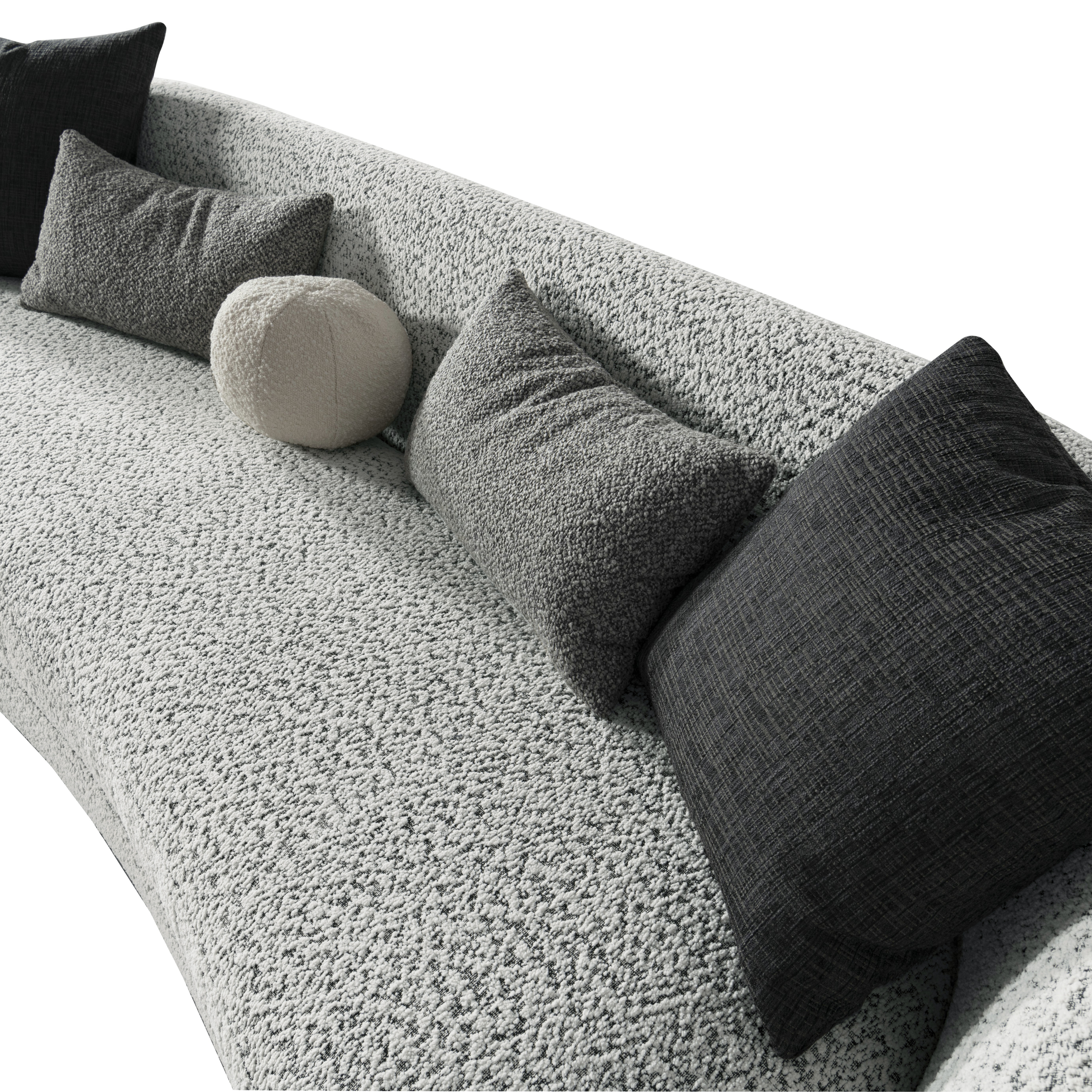 Jamie Grey Boucle 4-Seater Sofa (264cm)