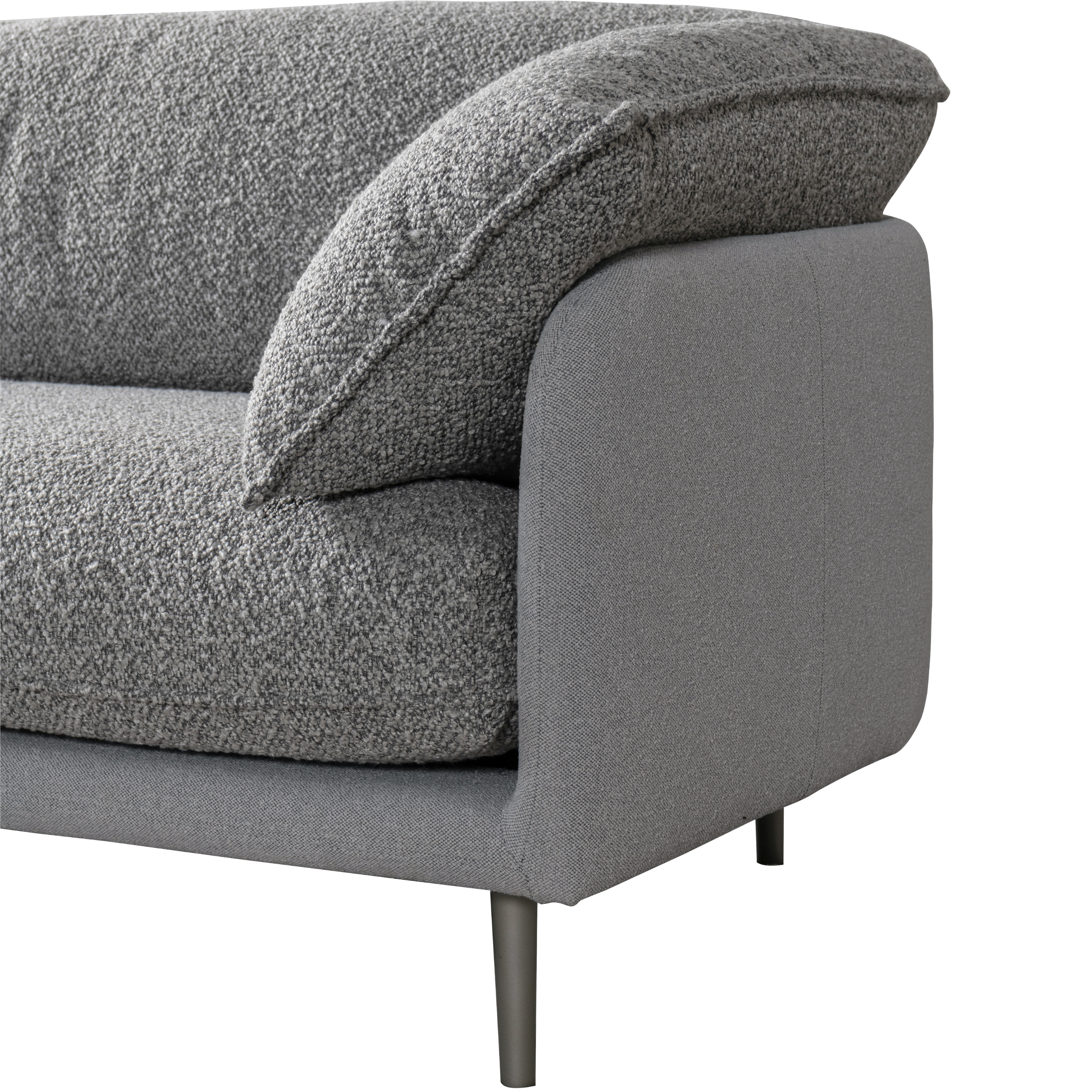 Ahad Grey Boucle 4 Seater Sofa