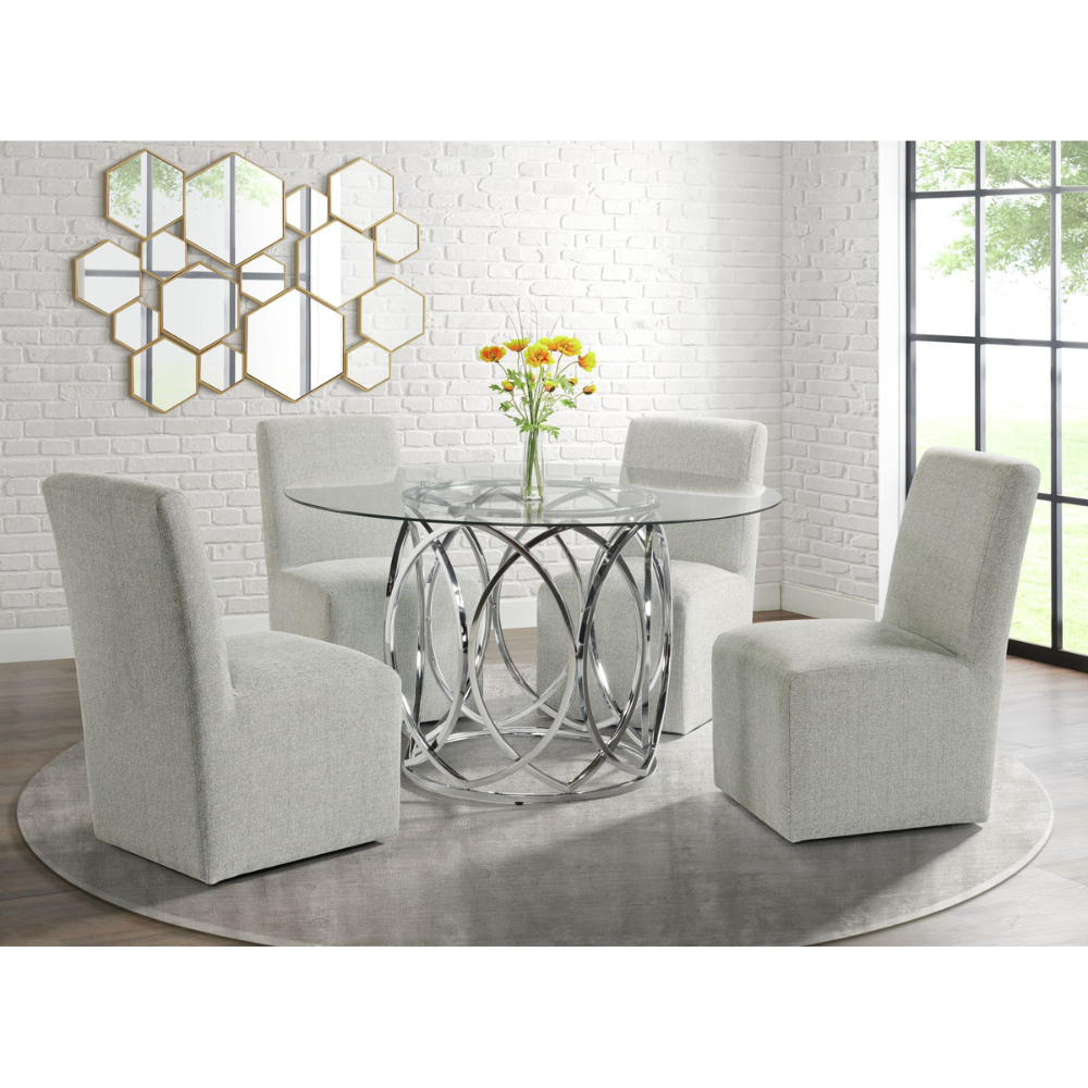 Nero Dining Side Chair W/Grey Fabric (8785025204545)